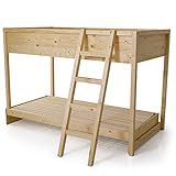 二段ベッド 上下段分離 上段ロフト 下段シングルベッド はしご組み換え可能 スノコ 無垢材 子供用ベッド 2段ベッド ミドルタイプ ナチュラル