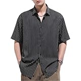 [Yezai] 半袖 シャツ メンズ ストラップシャツ 夏服 速乾 ゆったり ストラップ オーバーサイズ 涼感 アイスシルク 接触冷感 black-2XL