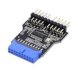 Cablecc USB 3.0 ヘッダー 19pin マザーボード 1 対 2 拡張 HUB USB2.0 9Pin メス コネクタ アダプター ポート Multilier