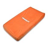 American Baby Company Heavenly Soft Chenille Fitted Contoured Changing Pad Cover, Orange by American