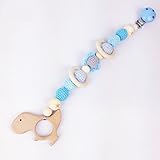 Mamiami Home おしゃぶり 噛がため　木製恐竜ペンダント オーガニックかぎ針編みのビーズ 赤ちゃんのおもちゃ　木製クリップ（アウトドア/屋内 紛失防止）