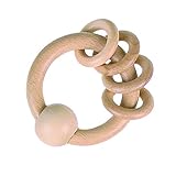 Heimess Wooden Ring Rattle/Grasping Baby Toy - Beeswax [並行輸入品]