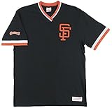 サンフランシスコジャイアンツMLBメンズOvertime WinヴィンテージVネックTシャツ L ブラック