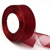 DRERIO ラッピングリボン 長さ22m×2.5cm幅 巻 リボン 手芸 虹色/幅広/透け感 オーガンジーリボン 装飾用 ギフトラッピング 花束 工芸品 (虹色）