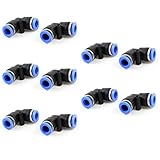 uxcell チューブフィティング クイック継手 プラスチック製ブルー 8mm-8mmタイプ 10個入り