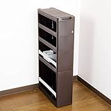 【キッチン ストッカー】【収納 ストッカー】着いたらすぐに使え わずか１７ｃｍの隙間に収まる スリムストッカー ラック Cタイプ ４段 BR