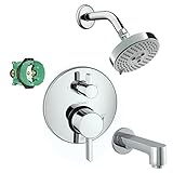 Hansgrohe KST04447-27457-13PC Raindance Shower Faucet Kit with Tub Spout PBV Trim with Diverter and 