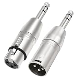 XLRへの1/4アダプターVoluty Tek 6.35mm のオスアダプターへの1/4"およびXLRのメスコネクタへのTRS ミキサー2pcs