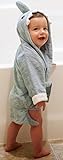 Anbaby Cute Animals Hooded Bathrobe and Towel 0-24 Months Bath Robe Baby Shower Gift (Gray Shark) by