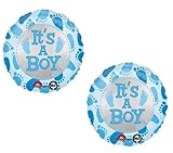 loonballoon It 's Its A Boy Feet足ブルー( 2 ) 18 "ベビーシャワー装飾Mylar Balloons M