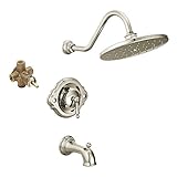 Moen KTSWA-P-TS314NL Waterhill 10-Inch Rain Shower and 6-3/4-Inch Spout, Polished Nickel [並行輸入品]