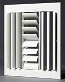 10" x 10" - 4-Way Air Vent - Adjustable Aluminum Curved Blades - Maximum Air Flow - HVAC Grille [並行輸