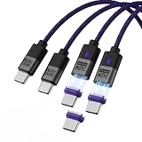 SIKAI CASE 240W マグネット 充電ケーブル PD3.1 Type-C対応 240Wまで支持 5A超急速 充電ケーブル マグネット式 防塵 着脱式 磁気 iPhone 15/iPhone 15 Pro/Samsung galaxyなど/MacBook Pro/Air iPad Pro/Airなどに対応 (1.2m*2本+3端子(Type-C))