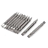 zspowertech マイナスドライバービット　金属　シルバーグレー　65mm長　 1/4"六角シャンク幅　10個入り