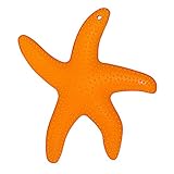 QIAONAI 赤ちゃん ベビー 歯固め 　おしゃぶり　　食品グレード シリコーン　 歯がため 　臼歯 おもちゃ ヒトデ 出産祝い 誕生日　安全 おもちゃ 知育玩具 4色 (オレンジ)