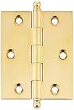 Baldwin 1025031BAL Unlaquered Square Cabinet Hinge, Bright Brass [並行輸入品]