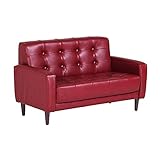 ミニソファー 2人掛け キッズソファ 合皮レザー Gulliver 2P レッド 赤