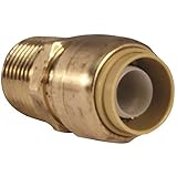 Sharkbite直線コネクタ< 0.25 %リード1 / 2 " x 1 / 2インチMNPT袋詰め