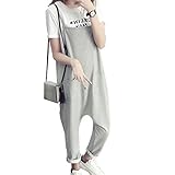 (マーシェル) Marshel マタニティ サロペット オーバーオール ゆったり 楽ちん テーパード 産前 産後 長く使える おしゃれ 妊婦服 グレー L