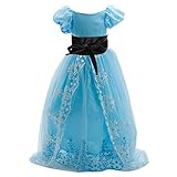 Prettyia 王女　　ガールズ　ロング　フラワー　ページェント　チュール　結婚式　ガウン　ベルト付き　ドレス　お洒落