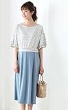Angeliebe エンジェリーベ マタニティ ワンピース 授乳口付き ボーダー トップス ドッキング ワンピ 妊婦服 産前 産後 M グレー 22011 22011160