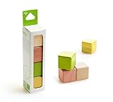 4 Piece Tegu Magnetic Wooden Block Cube Set, Jungle [並行輸入品]