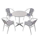 ガーデン5点セット ガーデンテーブル5点セット ガーデンテーブルセット 人工ラタン アルミチェア ダイニングチェア リゾートチェア ロビーチェア ガーデンチェア スタッキングチェア ビーチチェア スタ