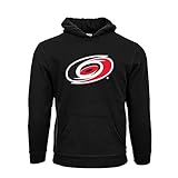 NHL Carolina HurricanesスエードCrest Eliユースプルオーバーパーカー、YM、ブラック