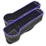 UNIQOCK 車載 サイド収納ボックス シートポケット 隙間ポケット スマホ充電 多機能 LED雰囲気灯 隙間ポケット 車用 収納ホルダーサイド 収納ボックス 車用 シートサイド収納 多機能隙間埋め収納ボックス インサートの整理は、気が散る運転を減らし、電話マウント、マグボトル、携帯電話、コースター、財布、カードを保持します (運転席+助手席)