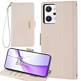Oppo Reno9 A ケース Reno7 A OPG04 ケース Reno 7A 9A 手帳型 A201OP A301OP ワイモバイル CPH2353 楽天モバイル au SIMフリー 通用 おっぽ ネノ7A ネノ9A ストラップケース Reno9A Reno7A カバー オッポ OPG04 適用 Cobeimisr case 携帯カバー ストラップ ストラップ付き スマホケース ベージュ