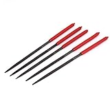 uxcell　ラウンドヤスリ　プラスチックハンドル　ハンドツール　4mm x 160mm　5本入り