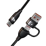 USB C 充電ケーブル PD100W 充電&高速データ転送2in1 USB-A+C to USB Type-C 急速充電 高速データ転送 充電コード ナイロン編み 多機種対応 タイプC ケーブル スマートチップ搭載（1.2m）