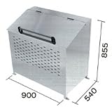 ステンレスダストボックス 360Ｌ ブルズ Ｂｕｌｌｓ ＤＢ360Ｌ 約：幅900×奥行540×高さ855mm 22.5ｋｇ アンカー付き
