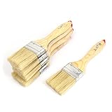 uxcell ペンキブラシ　メタル製シルバートーン 　ウッド製ハンドル　5cm広さ 5個入り