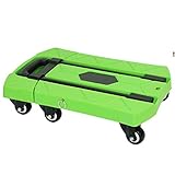 Rxbdk ショッピングトロリーテレスコピックフォールド6ラウンド多機能車のトレーラー荷物プルロッドフラットビッグホイールグリーン