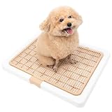 INULABO(イヌラボ) 犬 トイレ トレー 高床式 小型犬 中型犬 Mサイズ サイズ 飛び跳ね防止 ステップ しつけ トイレトレーニング 【足元いつでも綺麗】(ブラウン(Mサイズ 67×51cm))