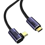 USB4 ケーブル L字 0.5M USB Type-C ケーブル Thunderbolt 3対応 20Gbps高速転送 PD対応 100W急速充電 8K/60Hz映像出力 ナイロン編み タイプc機種対応