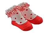 DinDonオリジナル ベビー靴下 チェッキーズ 0-12ヶ月 レッド #5112