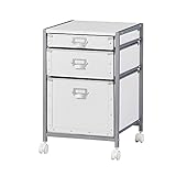 ナカバヤシ NEWキャパティFシリーズ デスクサイドキャビネット 3段 キャスター付 D400mmデスク用 ホワイト FBW-101W