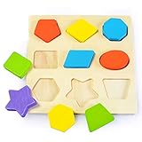 木製の教育的な形の色の認識のパズル、年齢3のための誕生日のギフトのおもちゃ5歳と子供の子供の赤ん坊の幼児の少女