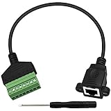 Poyiccot RJ45 LAN ケーブル、 RJ45 延長ケーブル、8ピン延長ネジ留め式端子アダプタネジ留め式端子コネクタ、 有線イーサネットコネクタ、Cat7 / 6 / 5e 、 PC、モデム、ルーター、パッチパネルなど用、30cm