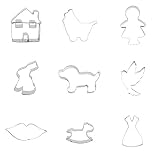 9ピースクッキーカッタービスケットドレスRocking Horse唇Labium Dove Pigeon Dog Puppy Baby Rabbit Hare Woman GirlベビーカーCarri