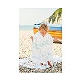 幼児ポンチョタオル、白/青 (Hippychick) (x 6) - Hippychick Toddler Poncho Towel, White/Blue (Pack of 6) [並行輸入品]