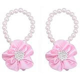 FEITONG 2016 Trendy 1Pair Fashion Beautiful Pearl Chiffon Barefoot Toddler Baby Foot Flower Anklet (