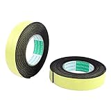 uxcell スポンジテープ スポンジ ブラック イエロー 片面スポンジテープ サンルーフ 2個入り