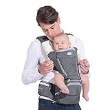 【ベビーアムール 】Bebamour 抱っこひも ベビーキャリア 新生児から 多機能6way アルミニウム製支柱 オールシーズン使用可 おんぶ紐 (グレー)
