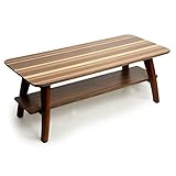 タンスのゲン 折りたたみテーブル 棚付き 北欧 ストライプ 1171918900