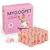 MYGODPET 犬用うんちバッグロール 生分解性うんちバッグ 300枚 犬用 桜の香り 犬のくず袋 漏れ防止 猫のうんち袋 ピンク