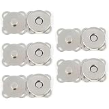 マグネットボタン 5組セット 14mm/18mm 磁気ボタン 縫い付け式 留め具 DIY 手芸用品 (シルバーホワイト, 14mm)