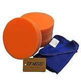 〈TOP MEISTER〉電動 カー ポリッシャー 交換 用 平型 スポンジ バフ 選べる３サイズ 80 / 100 / 125mm マイクロファイバー タオル つき（125mm×4枚）